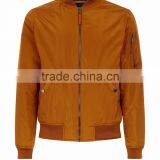 Hot Sale 2017 Fashion Customize Mens Camel Bomber Jacket Cuffed Hem 100% Polyester Double Pocket Sides thumbnail-4