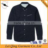 Hot Sale Dark Color Washed Denim Dress Shirts Wholesale Dress Denim Shirts thumbnail-2