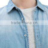 Latest Shirts Design Gradient Cotton Mens Denim Shirts thumbnail-4