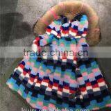 Factory Supply Woman Winter Real Mink Fur Parka Linging With Fox Fur Collar Hood With High Quality Pc-211 thumbnail-2