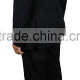 NAAMS MEN'S WOOL 2 BUTTON 2 VENT SLIM FIT SUIT JACKET FLAT FRONT PANT BLACK thumbnail-3