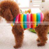 Wholesale Rainbow Stripe Pet Shirt Dog Clothes Puppy Cat Apparel Costume Clothing Summer thumbnail-4