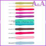 11 Pcs Multicolor Knitting Needles Mixed Metal Hook Crochet Template Kit TPR And Aluminum For Loom Tool Band DIY Crafts thumbnail-3