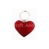 Red Heart Metal Iron Key Chain, Red Paint & Epoxy Dome for Promotions and Souvenirs