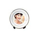 8 Inch Plate With Golden Edge thumbnail-1