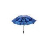 Windproof Double Canopy Golf Umbrella , Blue 30 Inch Fiberglass Shaft thumbnail-1