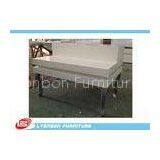 Grocery Malls Manual Polishing Retail Display Tables With White Painted