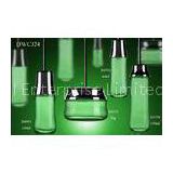 Green Clear Pump Cosmetic Jars And Bottles For Skincare Cream