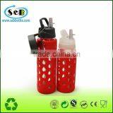Protable Glass Water Bottle With Silicone Sleeve thumbnail-1