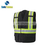 Ansi standard reflective custom black hi vis safety vests
