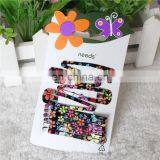 Wholesale Flower Print Hair Snap Clips and Bobby Pins Matel Hair Clips for Kids thumbnail-4