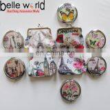 Fashion Women Cavans Printed Custom Small Purse With Mirror Sets thumbnail-1