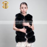 Eco-Friendly keep warm good quality long black fox fur coat