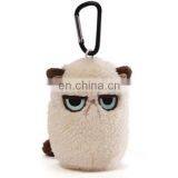 plush animal toy grumpy funny expression cat mini key chain