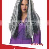Halloween Decoration Jewish Full Lace Wig Hair With Black and White Color Mixed thumbnail-1