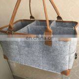 Felt Diaper Caddy Changing Pad Round Edge and Leather Corner thumbnail-3