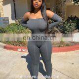 New Arrivals Women Sexy Solid High Flexibility One-Shoulder Jumpsuits 2021 Summer Ladies Long Sleeves Rompers Suitable Nightclub thumbnail-1