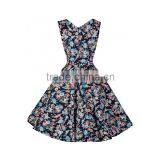 Black Vintage Rockabilly Polka Dot Retro Swing 50s 60s Pinup Conicalness Dress thumbnail-1