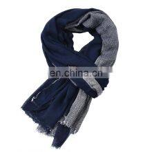 Men's Scarf Autumn/winter 2019 cotton and linen yarn-dyed scarf