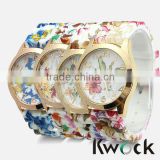 New Women Casual Geneva Flower Watch Fashion Quartz Wrist Watches geneva platinum watch japanese movement