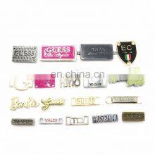 Professional Manufacturer Custom Zinc Alloy Gold Plated Name Plate Engraved Logo Metal Label For PU Leather