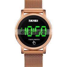 New Arrival Skmei 1668 Luxury Gold Led Digital Watch Men Mesh Strap Original Factory Wholesale Price thumbnail-2