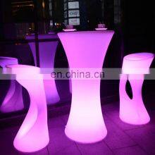 Outdoor PE Plastic Led Lighted Furniture Bar Tables/new Design Wedding Led Table Led Tables and Chairs Furniture Outdoor thumbnail-2