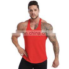 Solid Color Cotton Singlet Racer Back Comfortable Workout Running Tank Top Outdoor Sports Training Fitness Wear Clothes For Men thumbnail-5