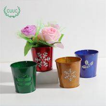 Christmas Flower Pot Planter Metal Bucket Factory for Wholesale Xmas Plant Pot thumbnail-4