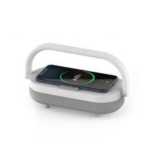 Warm Night Light 360 Strong Bass 5000mah Bt 5.0 Led Table Desk Lamp With Wireless Charger 10w 3 In 1 Wireless Speaker thumbnail-2