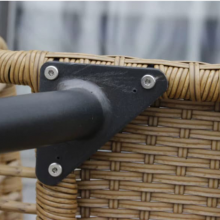 Easy to Assemble 3pcs Steel Garden Wicker Sets With Square Side Table thumbnail-4