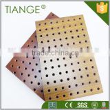 Perforated wood acoustic wall panels