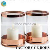 Clear Gold/brass Tone Candle Holder