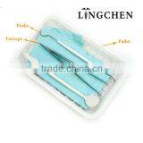 High Quality Dental Disposable Package Set Have Colorful Waterproof Dental Bib,mouth Mirror , Probe, Tweezer thumbnail-4