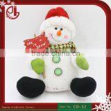 Sitting Snowman Stuffed Plush Toy With Fleece For Christmas Decoration thumbnail-1