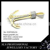 Hot and Fashion Hip-hop Jewelry for Boys Pendants White Gold Plated Silver Fish Design Pendant thumbnail-2