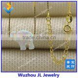 White Snow OP17 Synthetic Fashion Elephant Opal Gems Necklace Jewelry thumbnail-6