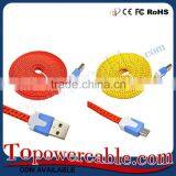 Fast Charging Flat Woven Fabric Dual Micro Usb Cable 2.0 With Customized Length thumbnail-4