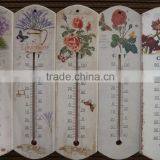 Household Wooden Indoor Thermometer w/ Printed Flower Red Kerosene Filled and Cheap Price Accurate Temperature Design Option thumbnail-4