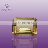 Synthetic Rectangle Cut Champagne Color Quartz Crystal