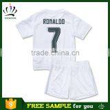 Real Free Sample to Euro Cheap Thai Quality Soccer Uniform Camisa Del Madrid Soccer Jersey for Kids Thai Quality thumbnail-2