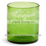Lola Glass Tumbler, Bubble Glass Tumbler, Green Glass thumbnail-1