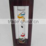7" Multi Color Galileo Thermometer in Cherry Finish Wood Stand thumbnail-1
