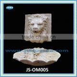 Hand Carved Travertine Lion Head of Wall Basin thumbnail-1