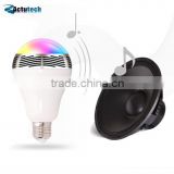 RGBW color changing bluetooth speaker mobile device controlled smart bulb