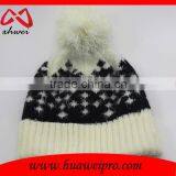 Trendy Animal Fur Ball Hat Fluffy Raccoon Pom Poms Knit Hat Jacquard Beanies thumbnail-6