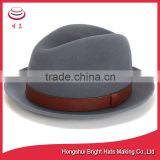 Men's 100% Wool Felt Soft & Crushable Stingy Brim Trilby Fedora Hats thumbnail-2