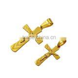 China Wholesale JCN0330 Stainless Steel Gold Jesus Cross Necklace Pendant thumbnail-6
