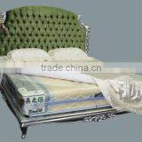 Neoclassical Furniture Silver Foil Leaf Gilding Hand Carved Bed thumbnail-4