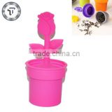 new style rose flower infusion silicone tea infuser